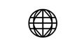 Black Globe Icon Vector - Global Network, Internet, World Connection Royalty Free Stock Photo