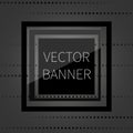 Black glossy banner on dark background, with glass elements Royalty Free Stock Photo