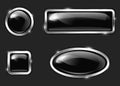 Black glossy buttons