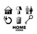 Black glossy home icons