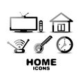 Black glossy home icons