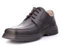 Black glossy manÃ¢â¬â¢s shoe with shoelaces