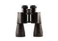 Black glossy metallic binoculars. Royalty Free Stock Photo