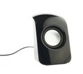 Black glossy sound speaker isolated Royalty Free Stock Photo