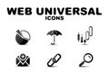 Black glossy web universal icon set Royalty Free Stock Photo