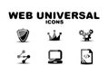 Black glossy web universal icon set Royalty Free Stock Photo