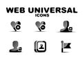 Black glossy web universal icon set Royalty Free Stock Photo