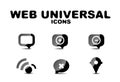 Black glossy web universal icon set Royalty Free Stock Photo