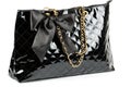 Black glossy women's handbag