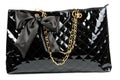 Black glossy women's handbag