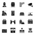 Train and railways glyph icon set 2.