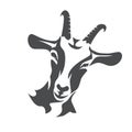 Black goat face stylized vector symbol Royalty Free Stock Photo