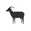 Black goat icon. Farm animal silhouette vector illustration Royalty Free Stock Photo