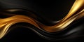 Black and gold abstract background. Generated by AI