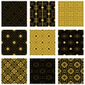 Luxury black and gold art deco patterns collection Royalty Free Stock Photo