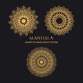 Mandala vector logo elements set. Collection of ethnic ornaments luxury design