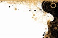 a black and gold background with circles and swirls Royalty Free Stock Photo