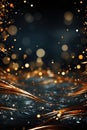 A Black And Gold Background With Lots Of Lights Royalty Free Stock Photo