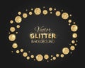 Black and gold background with shiny glitter dots decoration Royalty Free Stock Photo