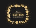 Black and gold background with shiny glitter dots decoration Royalty Free Stock Photo