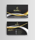 Black and gold business card template design. Trendy corporate identity vector illustration