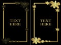 Fancy black and gold floral template for card or invitation