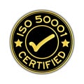 Black and gold color ISO 50001 certified sticker