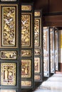 Black and Gold color wooden traditional Chinese doors. Royalty Free Stock Photo