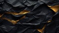 Black_and_Gold__crumpled_paper_texture_background_4 Royalty Free Stock Photo