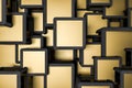 Black and gold cubes background
