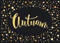 Black and gold dotted festive autumn fall background