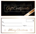 Black and gold elegant gift certificate christmas design