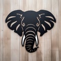 Black Elephant Laser Cut Metal Name Sign - Unique Design