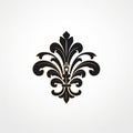 Luxury Black Fleur De Lys Design: Ornamental Baroque Logo