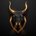 Black and gold geometric bull head Royalty Free Stock Photo