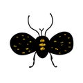 Black and gold glitter bug beetle, celestial vector fairy insect golden illustration