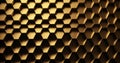 Black and gold hexagon background. 3d rendering, 3d illustration Royalty Free Stock Photo