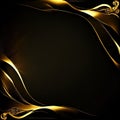 Black And Gold illustration background, abstract flower