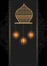 Black and gold islamic ramadan banner