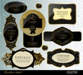 Black gold labels Royalty Free Stock Photo