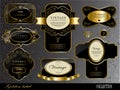 Black gold labels Royalty Free Stock Photo