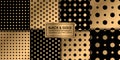 Black and gold luxury polkadot seamless pattern Royalty Free Stock Photo