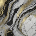 Black and gold marble background. Marble illustration. AI-Generated. Royalty Free Stock Photo