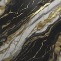 Black and gold marble background. Marble illustration. AI-Generated. Royalty Free Stock Photo