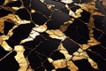 a black and gold marble pattern with a black background and gold foiling on it\'s surface is a unique design