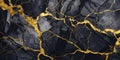 Black and Gold Marble Texture Background Banner