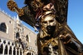 A Black and Gold Masquerader in Venice