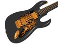 Black and gold mechanical guitar Royalty Free Stock Photo