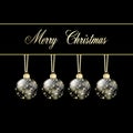 Black gold merry christmas card