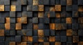black and gold metallic abstract grid pattern